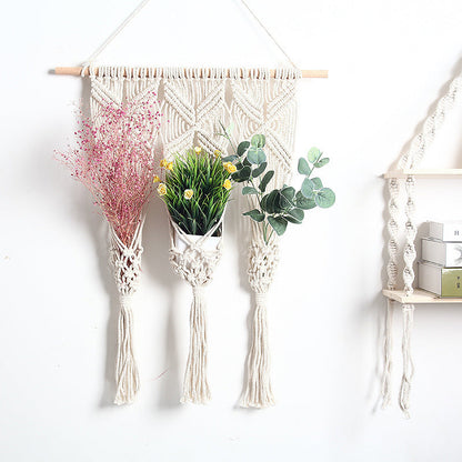 Woven Macrame Bohemian Flower Pot Rack