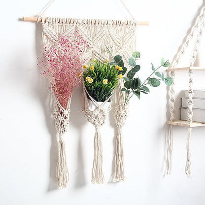 Woven Macrame Bohemian Flower Pot Rack