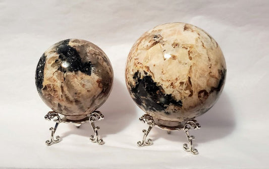 Black Tourmaline & Feldspar Sphere - X-Large