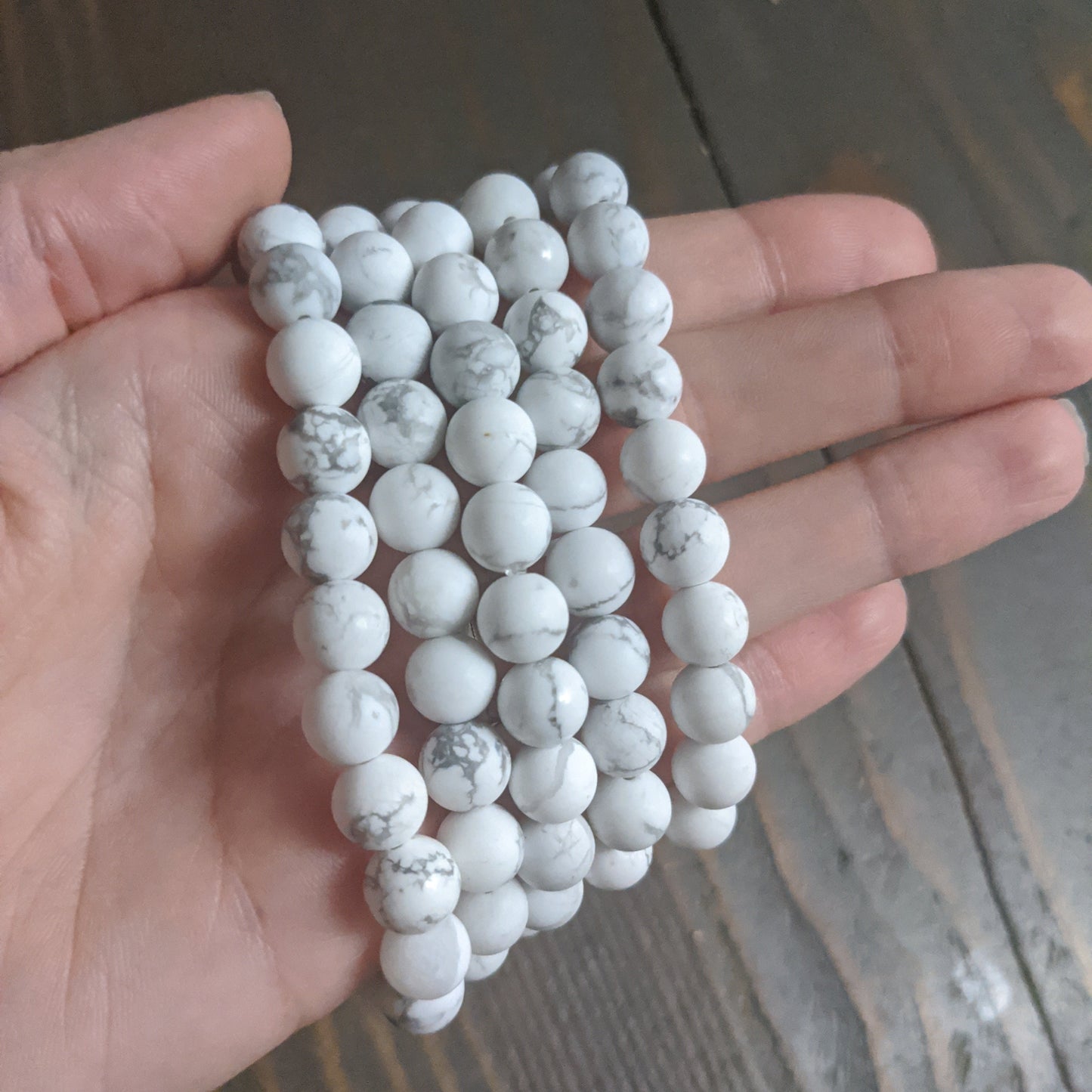 White Howlite Bracelets (Various Sizes Available)