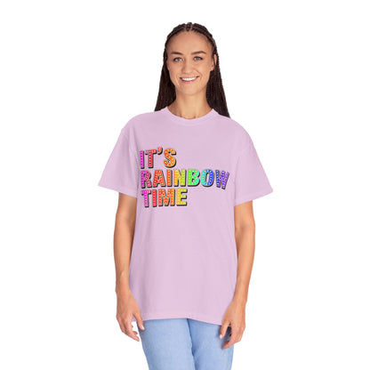 Bespattered Facade It's Rainbow Time Marquee Premium Unisex Comfort Colors Garment Dyed 100% Cotton T-Shirt