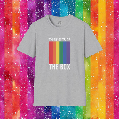 Bespattered Facade Rainbow Think Outside the Box Unisex Softstyle T-Shirt