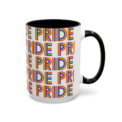 Bespattered Facade Pride Rainbow Ribbon Letters Mug | Eight Colors | 11oz or 15oz