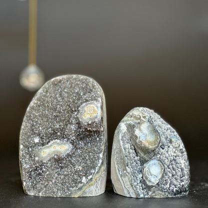 Sugar amethyst set, Rainbow amethysts, set of 2