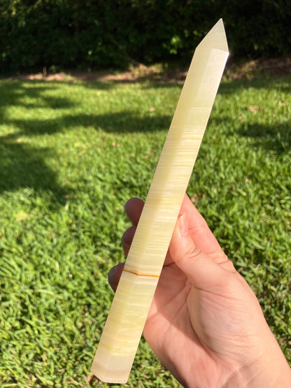 Green Banded Calcite Tower