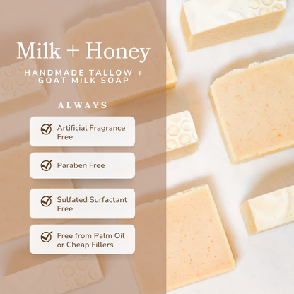 Fragrance Free Handmade Tallow Soap Bar