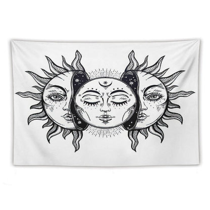 Vintage Solar Sun And Moon Tapestry