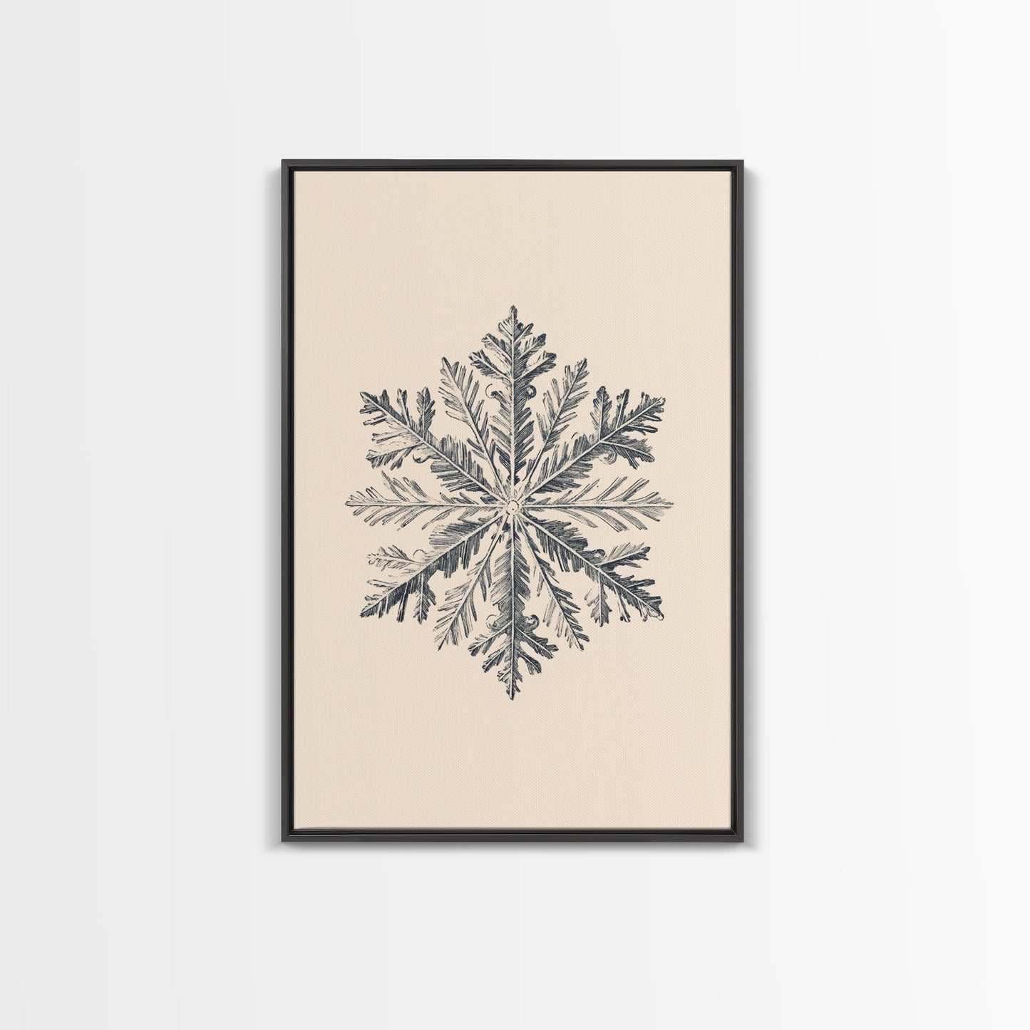 Snowflake Canvas Print - Framed Canvas - Minimalist Christmas Art - Boho Christmas Art - Rustic Christmas Art - Winter Decor - Winter Art