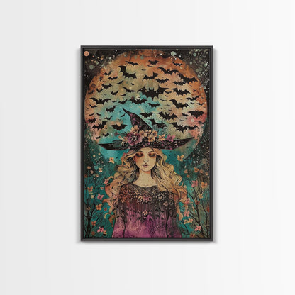 Witch with Bats  - Wall Art