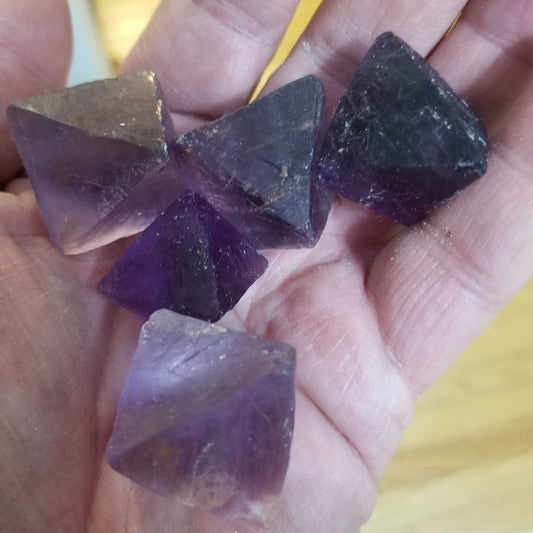 Large Fluorite Octahedrons Purple - Unpolished Healing Crystals for Heart Chakra