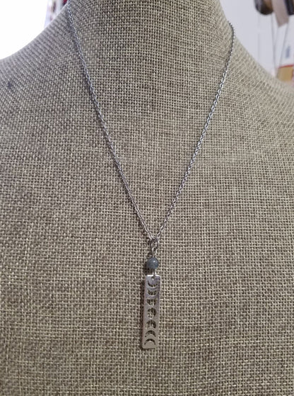 Moon Phase & Labradorite Necklace (Brass or Silver)