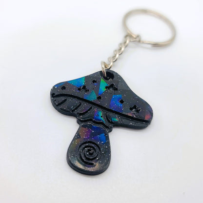 Holographic Mushroom Key Chain
