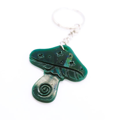 Holographic Mushroom Key Chain