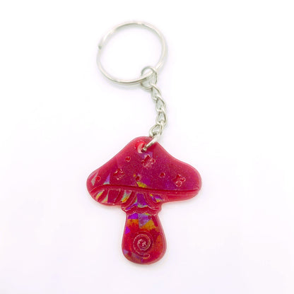 Holographic Mushroom Key Chain