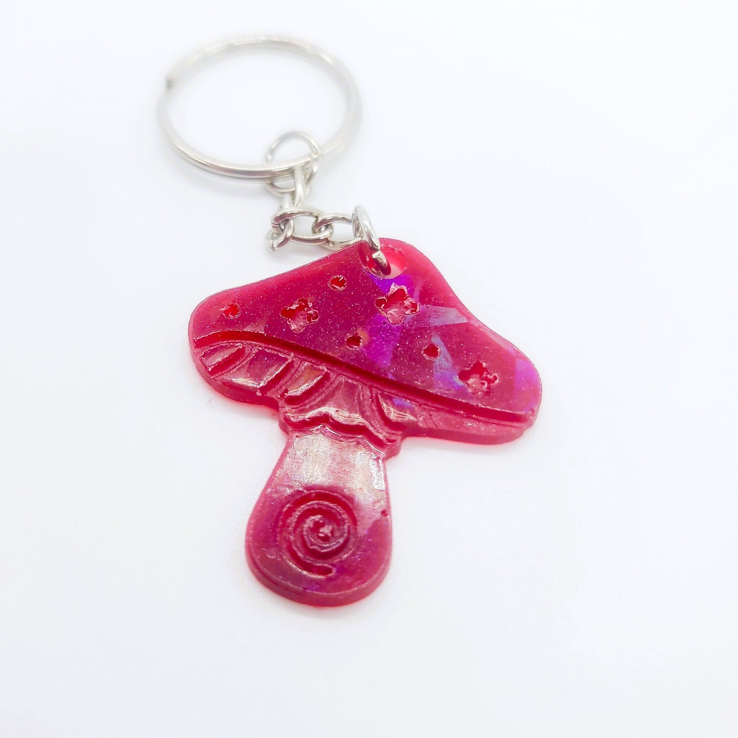 Holographic Mushroom Key Chain