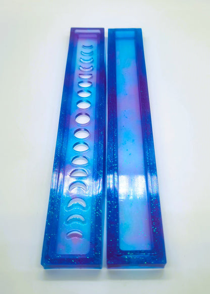 Moon Phases Incense Holder - Made with Resin & Color-Shift Mica
