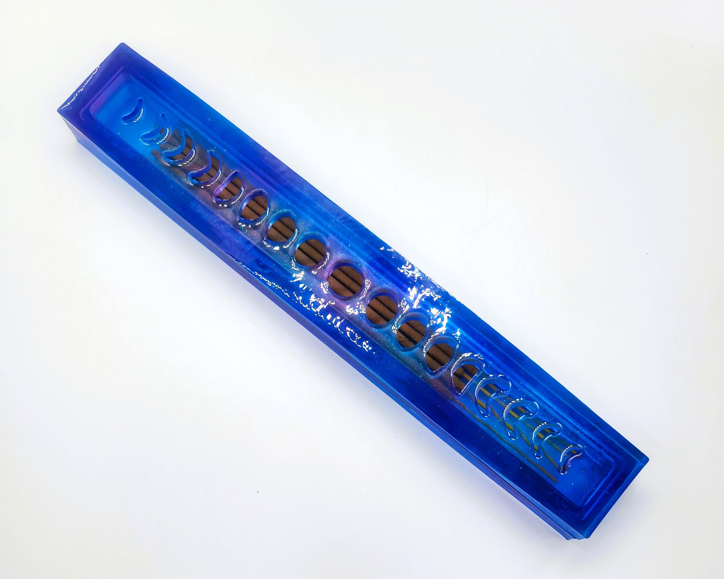 Moon Phases Incense Holder - Made with Resin & Color-Shift Mica