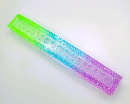 Moon Phases Incense Holder - Made with Resin & Color-Shift Mica