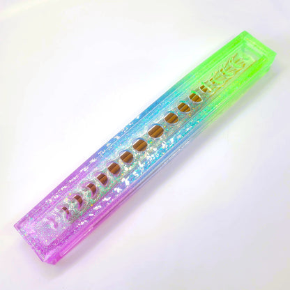 Moon Phases Incense Holder - Made with Resin & Color-Shift Mica