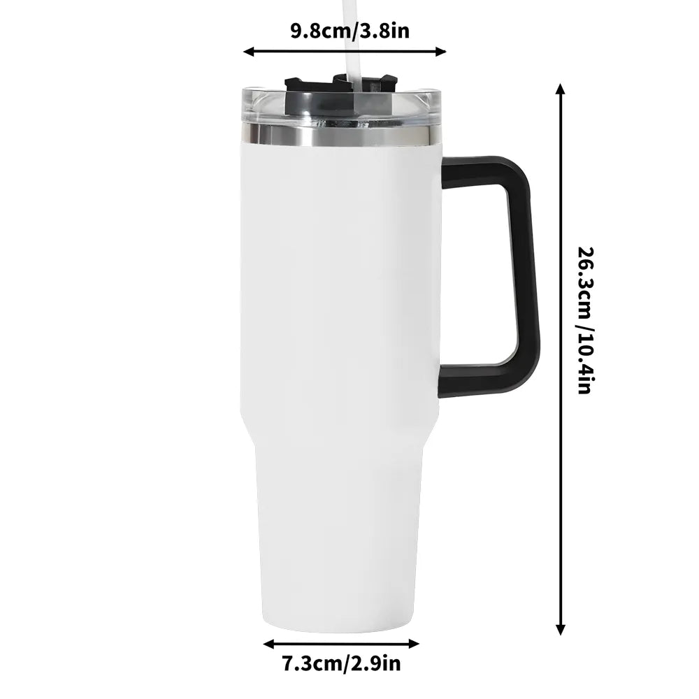 Happy Fall Y'all Scarecrow 40oz Stainless Steel Tumbler With Black Handle (Made in USA)
