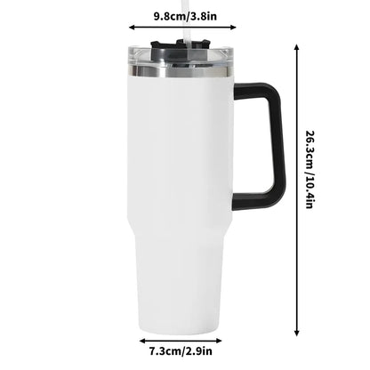 Happy Fall Y'all Scarecrow 40oz Stainless Steel Tumbler With Black Handle (Made in USA)