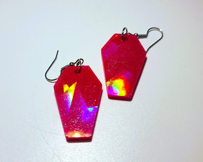 Holographic Coffin Earrings