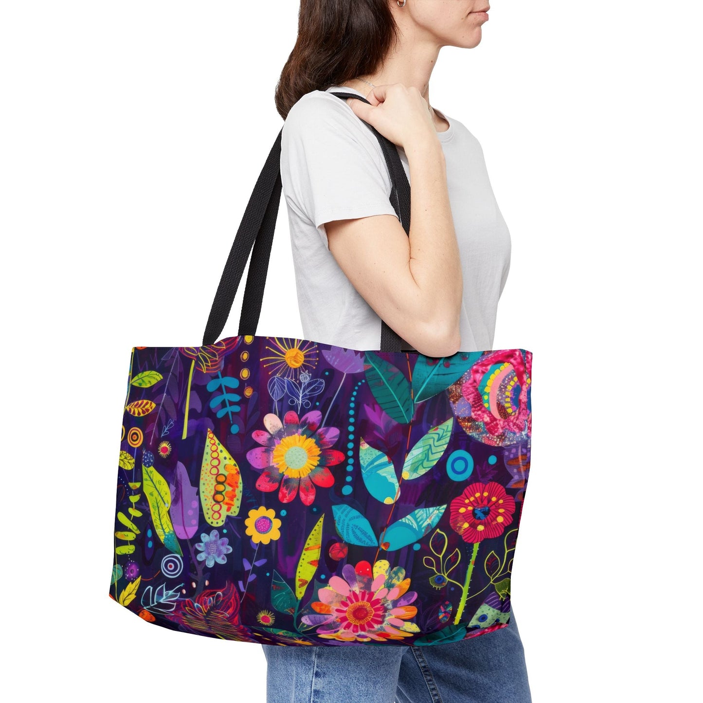 Bespattered Facade Colorful Flowers Weekender Beach Tote Bag