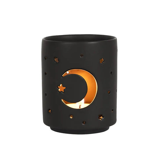 Black Mystical Moon Cut Out Tealight Holder