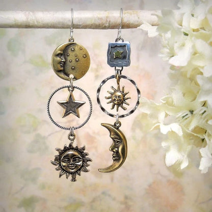SUN AND MOON EARRINGS (PAIR)