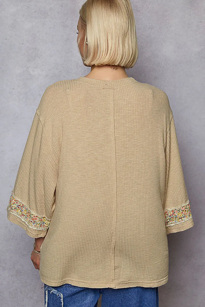 POL Floral Peace Patch Drop Shoulder T-Shirt