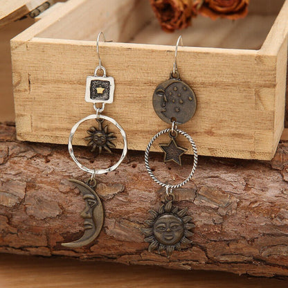 SUN AND MOON EARRINGS (PAIR)