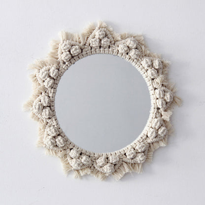 Sunflower Macrame Mirror, Handmade Tapestry Decor