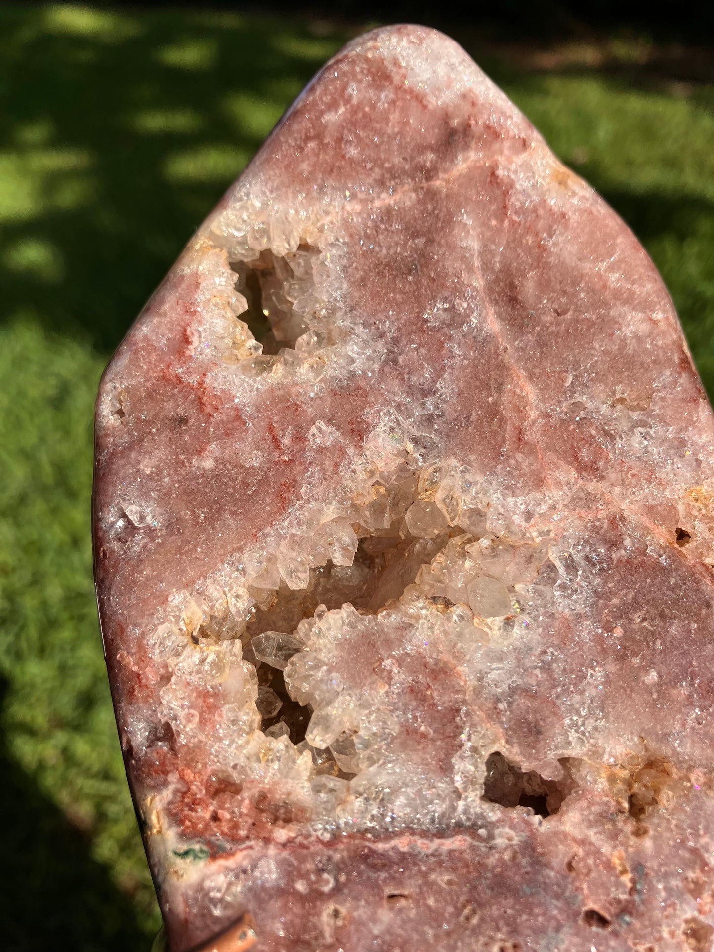 Pink Amethyst High Quality Slab on Stand – Rare Crystal Display Piece