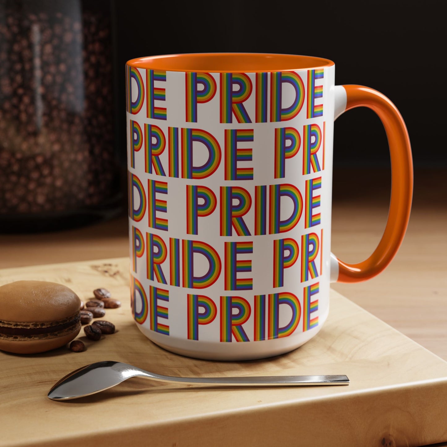 Bespattered Facade Pride Rainbow Ribbon Letters Mug | Eight Colors | 11oz or 15oz