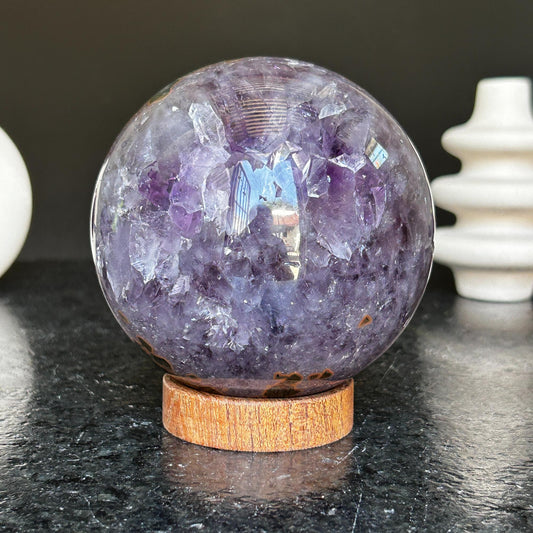 Amethyst Sphere with Agate formations