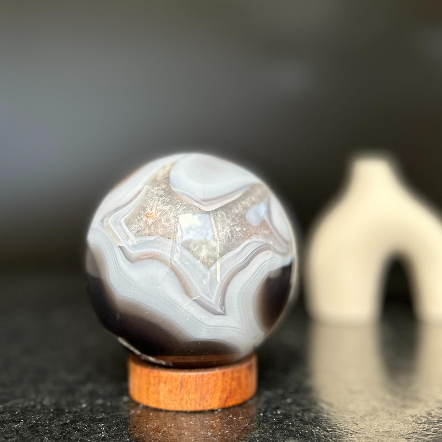 Semi precious gemstone , amethyst sphere - rare