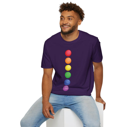 Bespattered Facade Rainbow Dots Unisex Softstyle T-Shirt