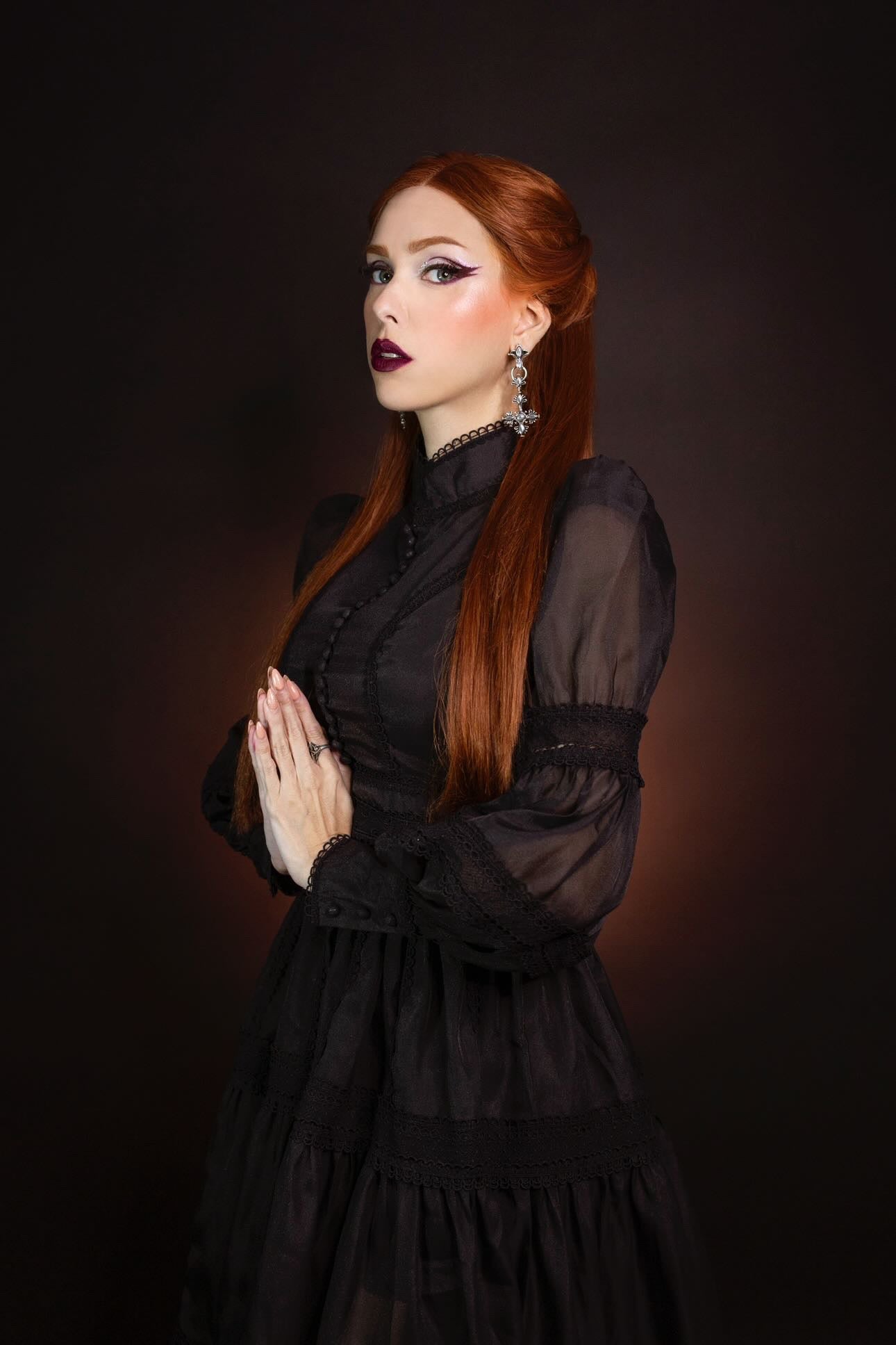 Morgana - Romantic Victorian Inspired Party Dress - BLACK - READY TO SHIP