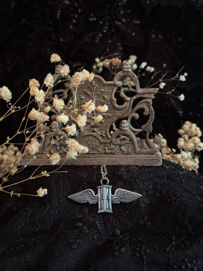 Carved In Stone- Hour Glass with Wings