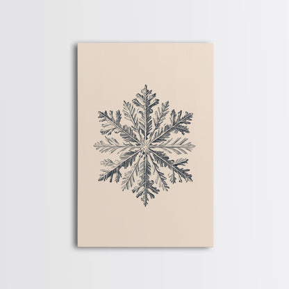 Snowflake Canvas Print - Framed Canvas - Minimalist Christmas Art - Boho Christmas Art - Rustic Christmas Art - Winter Decor - Winter Art