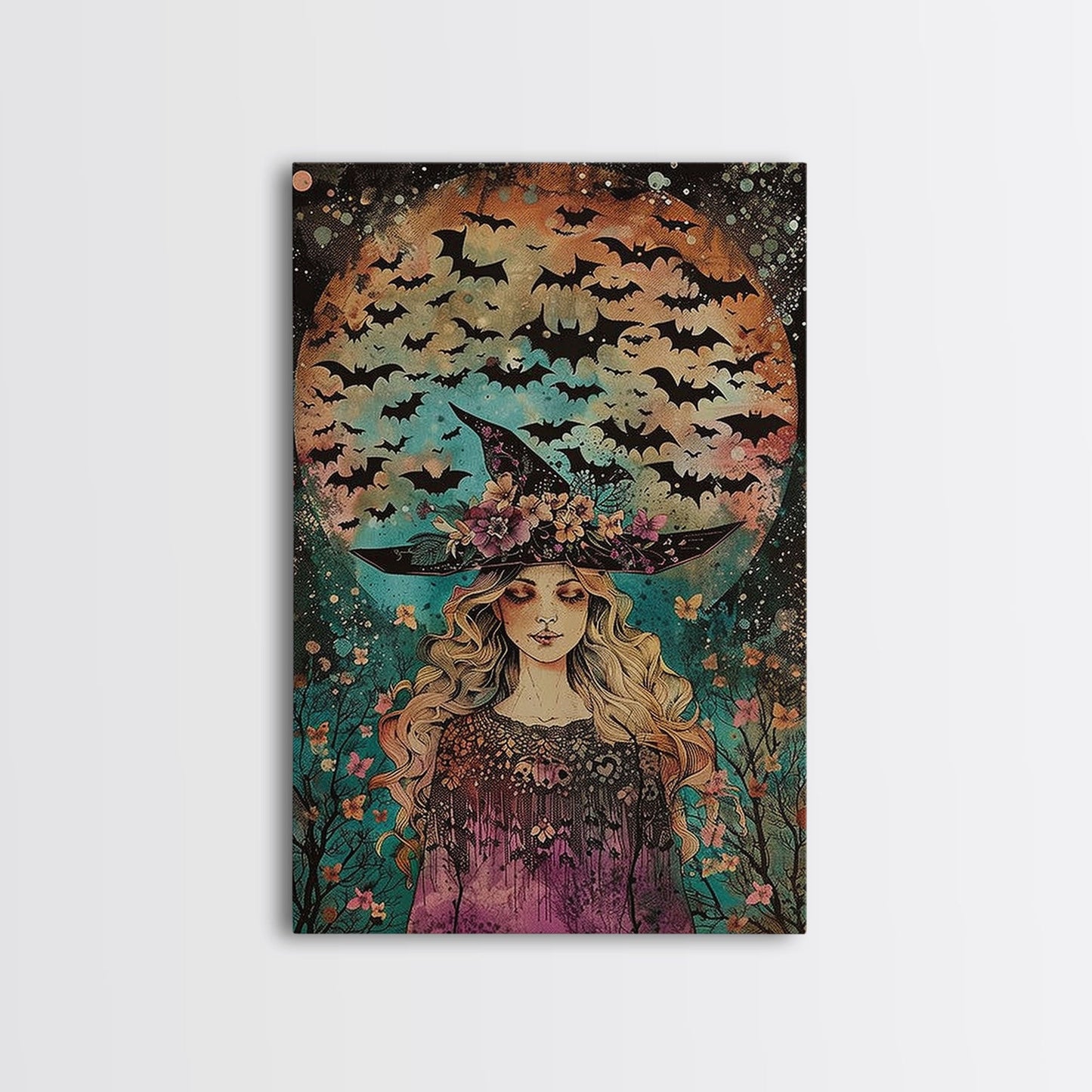 Witch with Bats  - Wall Art