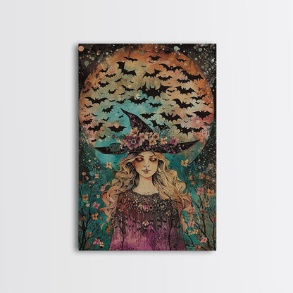 Witch with Bats  - Wall Art