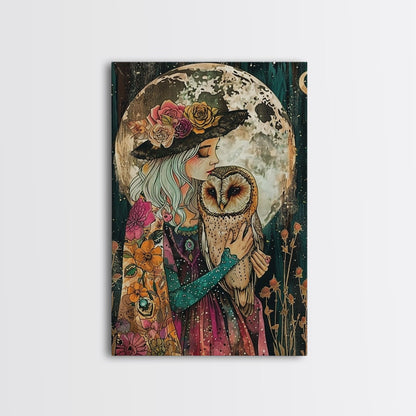Witch Holding Owl wall art