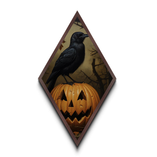 "Nevermore Pumpkin" Diamond Shaped Wall Art