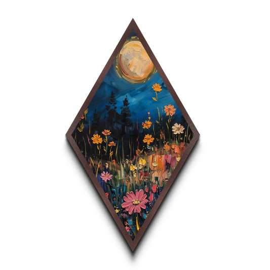 Full Moon Over The Wild Flowers,Wall Art