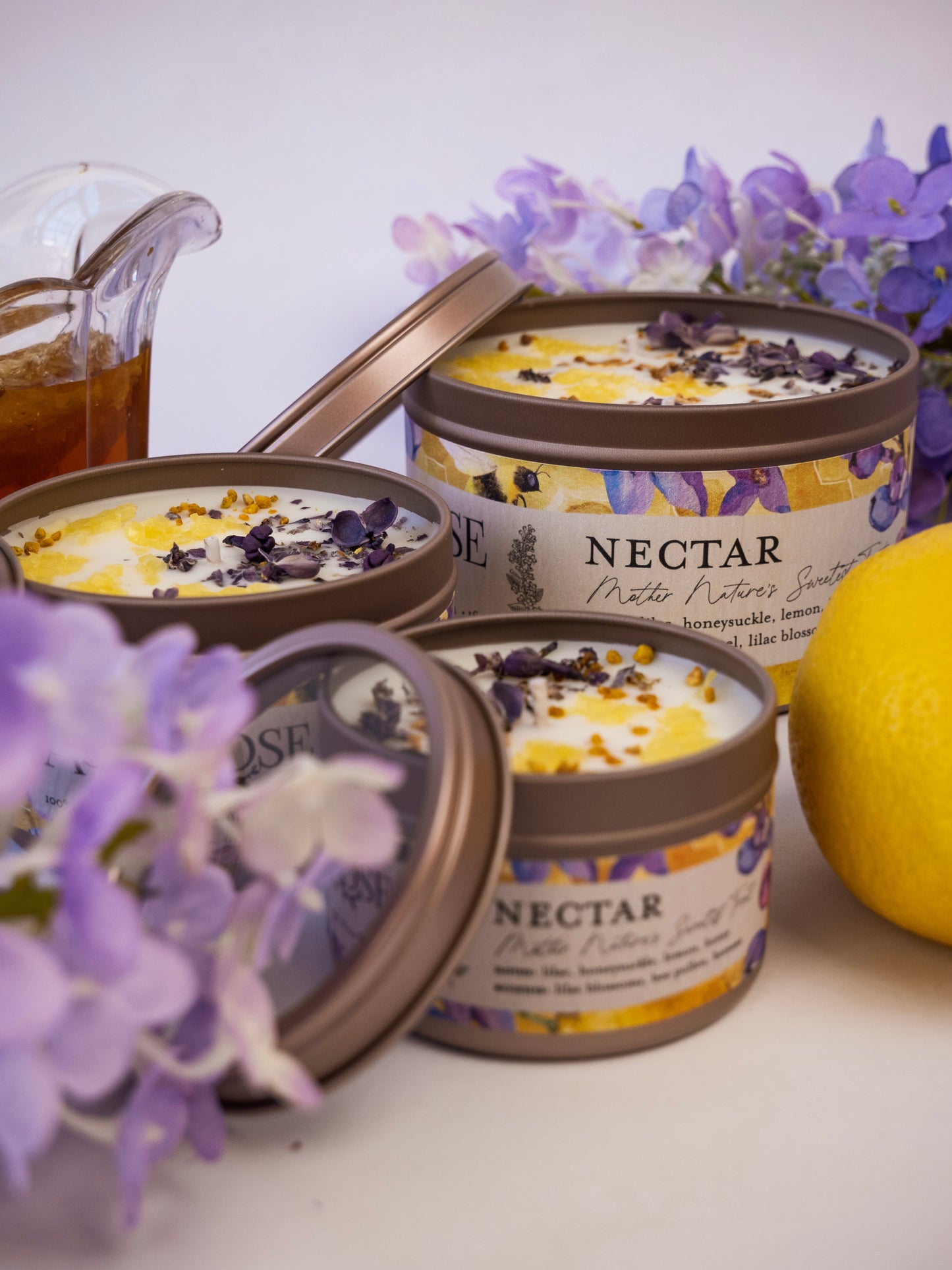 NECTAR Lilac Lemon Honey 4oz Tin Candle