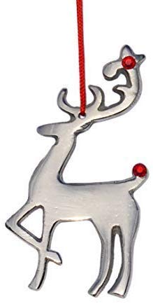 Handmade Christmas Ornaments Set of 4 with Red Ruby