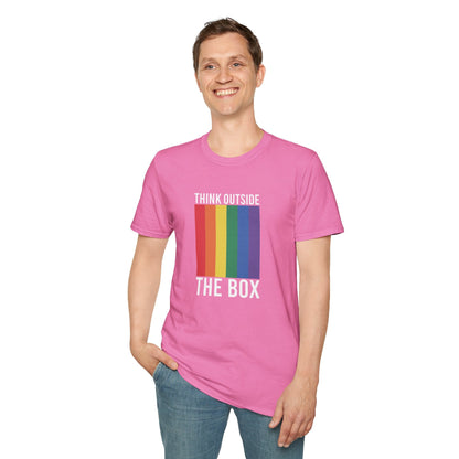 Bespattered Facade Rainbow Think Outside the Box Unisex Softstyle T-Shirt