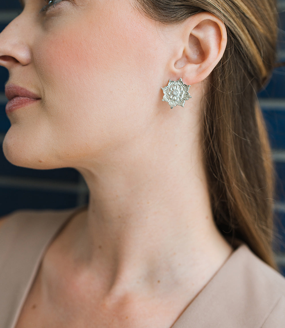 Evil Eye Charm Stud Earrings - Set of 2