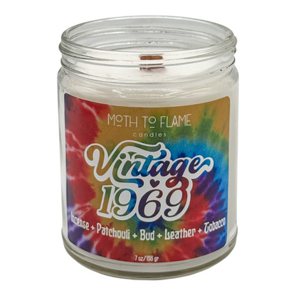 Vintage 1969 – 7 oz / 12 oz Candle - Cannabis Flower, Leather, Incense Resin